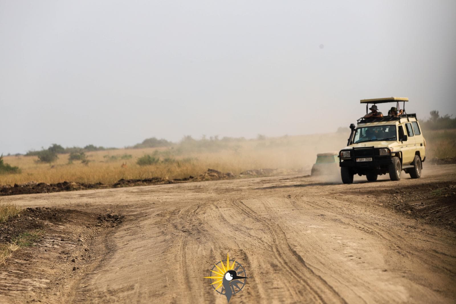 a truck on a game drive at kasenyi plains