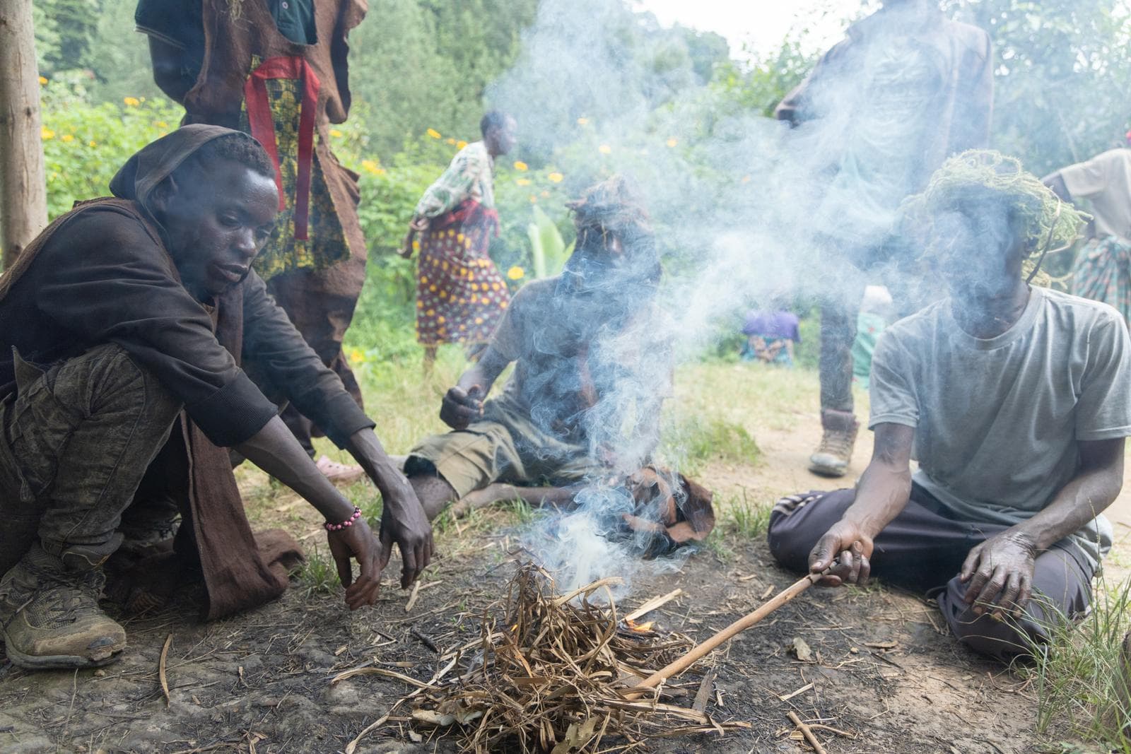 the batwa making fire