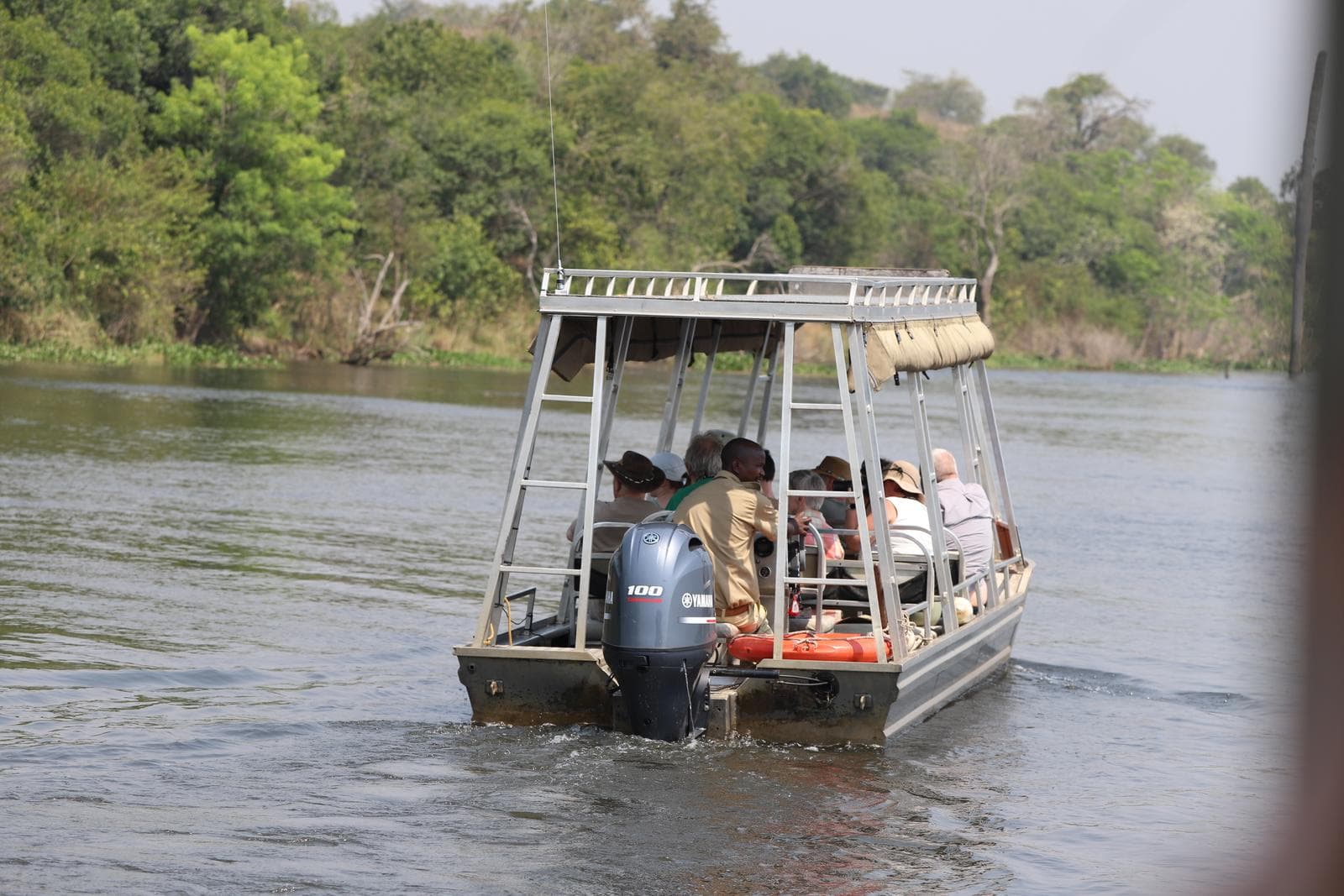 Boat safari at the bottom of Murchison Falls